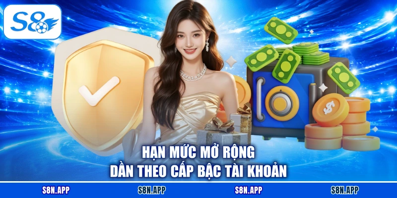 Hạn mức mở rộng dần theo cấp bậc tài khoản