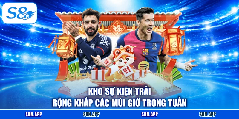 Kho sự kiện trải rộng khắp các múi giờ trong tuần