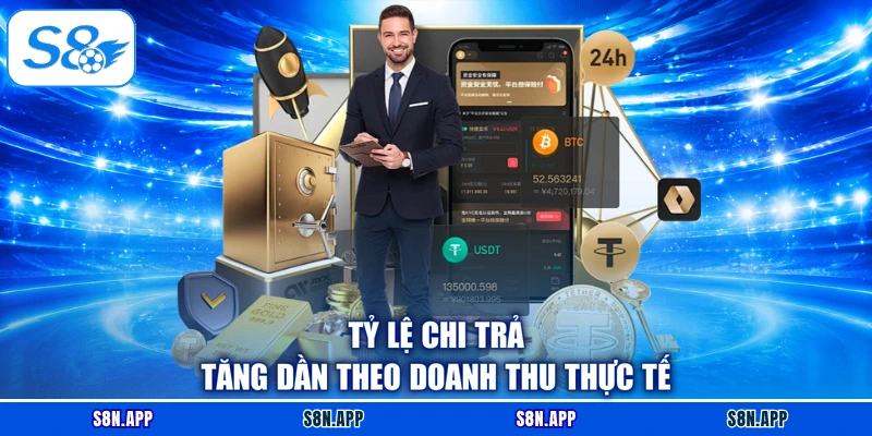 Tỷ lệ chi trả tăng dần theo doanh thu thực tế